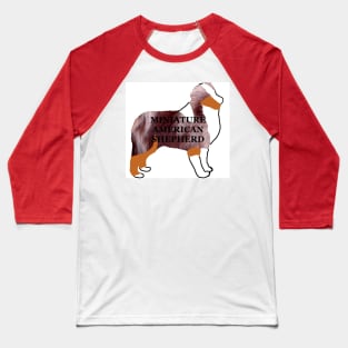 miniature american shepherd red merle name silhouette Baseball T-Shirt